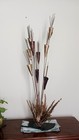 Vintage Brutalist Brass Metal Flower Sculpture Jere Style Mcm 28 Inches Tall