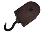 Vintage Block And Tackle Single Pulley Wood And Iron Barn Find 11 5 