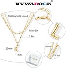 Bubble Letter Necklace For Women Balloon Initial Layered Necklaces 14k Gold - 14