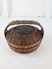Antique Asian   Chinese   Japanese Wicked Hand Woven Wedding Basket