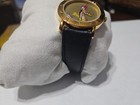 Vintage 70s Ronald Mcdonald Gold Quartz Watch Leathr Band New Battery Working 