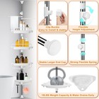 Upgrade Sturdy Shower Caddy Tension Pole Corner Shower Caddy Bathroom Organiz   