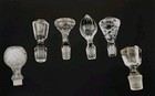 6 - Crystal Clear Cut Glass Antique Bottle  Decanter Stoppers  French 
