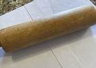 Vintage Wood Rolling Pin Primitive Farmhouse Decor Baking W  Green Handles 17   