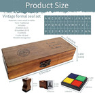 42 Pcs Premium Letter Stamps  Wooden Alphabet Rubber Stamps Set With Numbers And