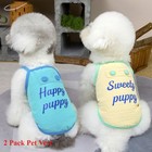 2 X Dog Vest Summer Lightweight Pet T-shirts Vest Dog Apparel For Small Dog Cat