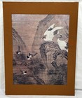 Vintage Chinese Li Chan  group Of Magpies   Two Cranes  Art Print Matted 30 x23 