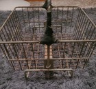 Large Antique Coal Miners Hanging Wire Basket Rack 1940s_rare