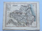 Antique Hand Coloured County Map Durham 1860 N232