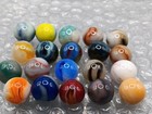 Vintage Marbles Lot-  64 -  57 - Uv Glowing Jabo Swirls- L293