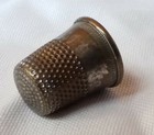 Collectible Antique Sewing Thimble Sliver Plated Brass Marked With  9
