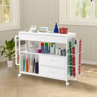 Elegant Wrapping Paper Organizer With 3 Drawers For Craft Storage - White