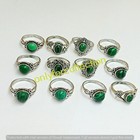 Malachite Rings 10pcs 925 Sterling Silver Plated Casting Design Wholesale Lot