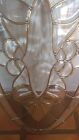 Antique Leaded Beveled Etched Glass Oval Window W brass Pattern 37 5x15