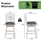 Set Of 4 360  swivel Bar Stools Wooden Dining Chair For Dining Room Bar Kitchen