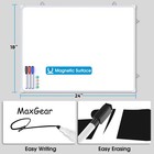 Maxgear 24 x18  Double Sided Dry Erase White Board For Wall  Home  Office