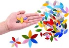 100 Pieces Petal Mosaic Tiles  Mixed Color Mosaic Glass Pieces  Hand-cut Stained