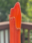 Vintage L e  Smith Bittersweet Orange Swung Glass Vase     23    Tall