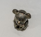 Vintage Silver Plated Metal Teddy Bear Coin Piggy Bank