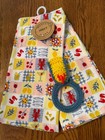   Summer   Kitchen  Dish Towels With Crochet Ring Holder  3 Pc Set 