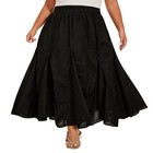 Beautybatik Women Cotton Boho Gypsy Long Godet Broomstick Plus Size Flare Skirt