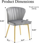 Veet Dining Chairs  Modern Upholstered Vanity Chairs With Golden Metal