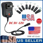 Universal Ac Adapter Power Supply Wall Charger Cord For Dc Charger 12w 3v-12v Us