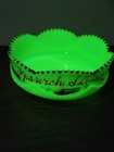 Antique Uranium Custard Glass Berry Bowl Souvenir Of Ipswich  South Dakota Rare