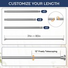 Adjustable Tension Shower Curtain Rod 31-80 Inch No Drill Steel Silver