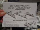 Bachmann Silver Series 16122 250-ton Steam Crane Boom Tender Cars C   O In Box