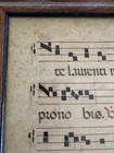 Framed 14th  Century Illuminated Painted Gregorian Chant Vellum Manuscript Leaf
