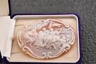 Vintage Shell Cameo  feast Of The Gods    73       2 87in  101ct   Signed By Artist 