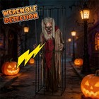 Werewolf Halloween Decoration Motion Activated Hanging Enclosure Monster Audio