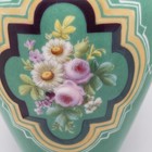 Antique Art Nouveau  Painted Floral Vase 10 5   