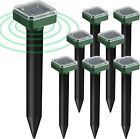 8 Pack Solar Power Ultrasonic Repellent Mice Gopher Mole Pest Snake Repeller New
