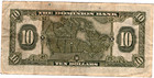 1938 The Dominion Bank  10 Dollars Note - 400168 - Fine - Pinholes