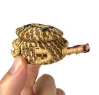 Vtg Native American Coushatta Miniature Long Pine Needle Turtle Effigy Basket