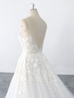 Boho Ivory Wedding Dress Bridal Gown Illusion Floral Lace Bodice Custom Made