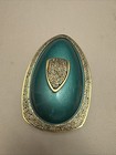 Etrog Box Jewish Holiday Of Sukkot 1950s Handmade Israel Metal Copper Green Anti