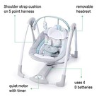 Ingenuity Compact Lightweight Portable Baby Swing  0-9 Months - Abernathy