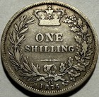 Great Britain - Queen Victoria - Silver Shilling - 1875 - Die  53 - Km-734 2 