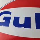 Vintage Gulf Gasoline Sign - Large Service Station Gas Pump Advertising Sign