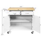 Modern Rolling Kitchen Cart Island Wood Top Storage Trolley Cabinet Utility New