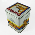 Vintage Garfield Jim Davis Bristol Ware 1978 Square Metal Tin W  Lid Small 3x3x4