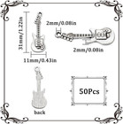 1 Box 50pcs Vintage Guitar Charms Musical Instruments Charms Bulk Small Antique