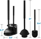 Forasto 2 In 1 Toilet Plunger And Brush Set   extended Handle Plunger   toilet Bowl 