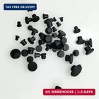 40pcs Black Silicone Rubber Hole Plug  8 Sizes Plastic Set  High Temp T-type For