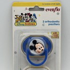 1996 Disney Babies Evenflo 2 Orthodontic Pacifier Set Baby Mickey Mouse Donald