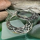 New Solid Sterling Silver Celtic Knot Hoop Earrings Irish Scottish Ireland 925