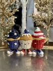 Stars   Stripes Patriotic Red White   Blue Cupcake Trio In Sneakers Bnwt
